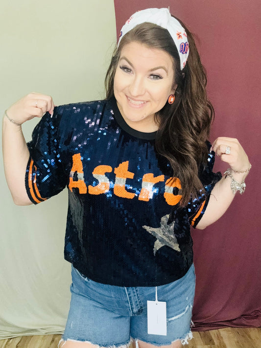 Astros Sequin Top (Preorder)