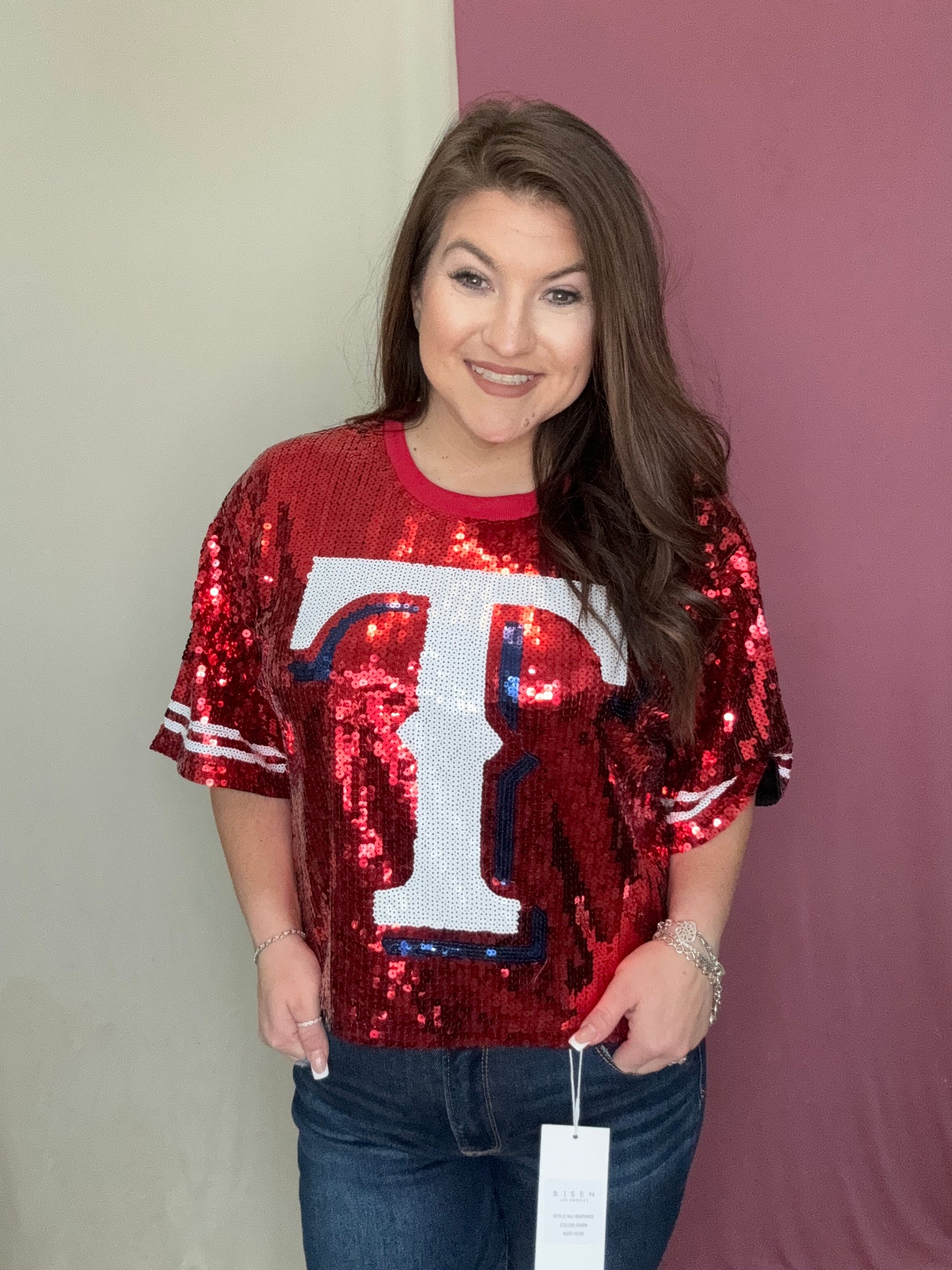 Texas Rangers Sequin Top (Preorder)