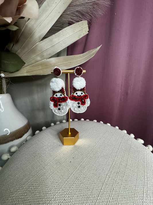 The Snowman Beaded Earring